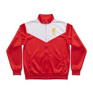 Liverpool FC Men's Track Jacket Icon Sports Size M Red White Zip Up